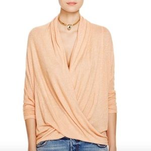 We The Free by Free People Sheila Drapey Faux-Wrap Pullover Sweater